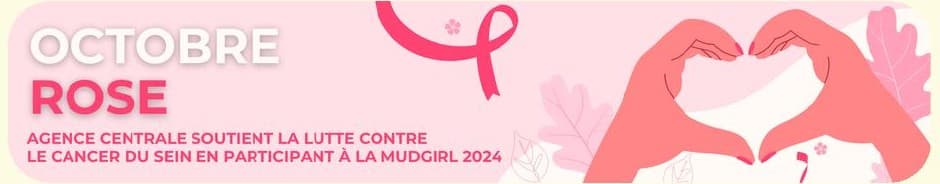 Bannière mail Octobre Rose — Agence Centrale soutient la lutte contre le cancer du sein